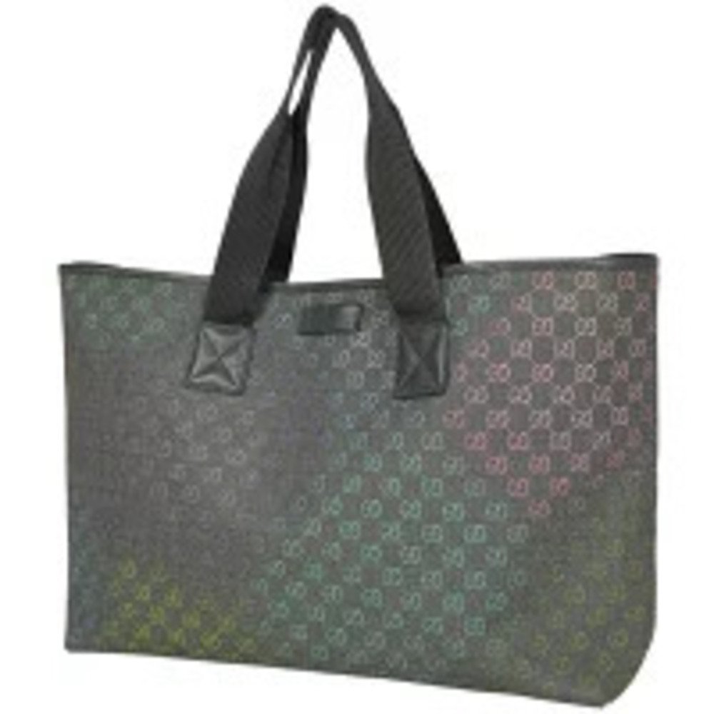 Gucci GG tote bag gradient rainbow handbag canvas gray